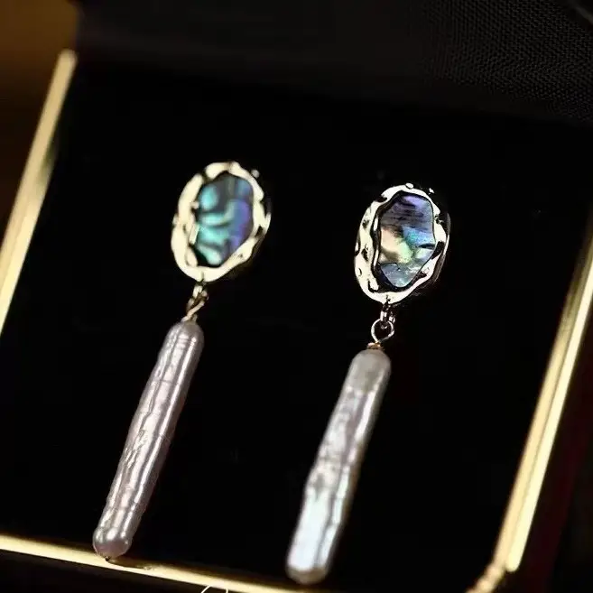 S925 Silver Pearl Earrings with Crystal Top Design
