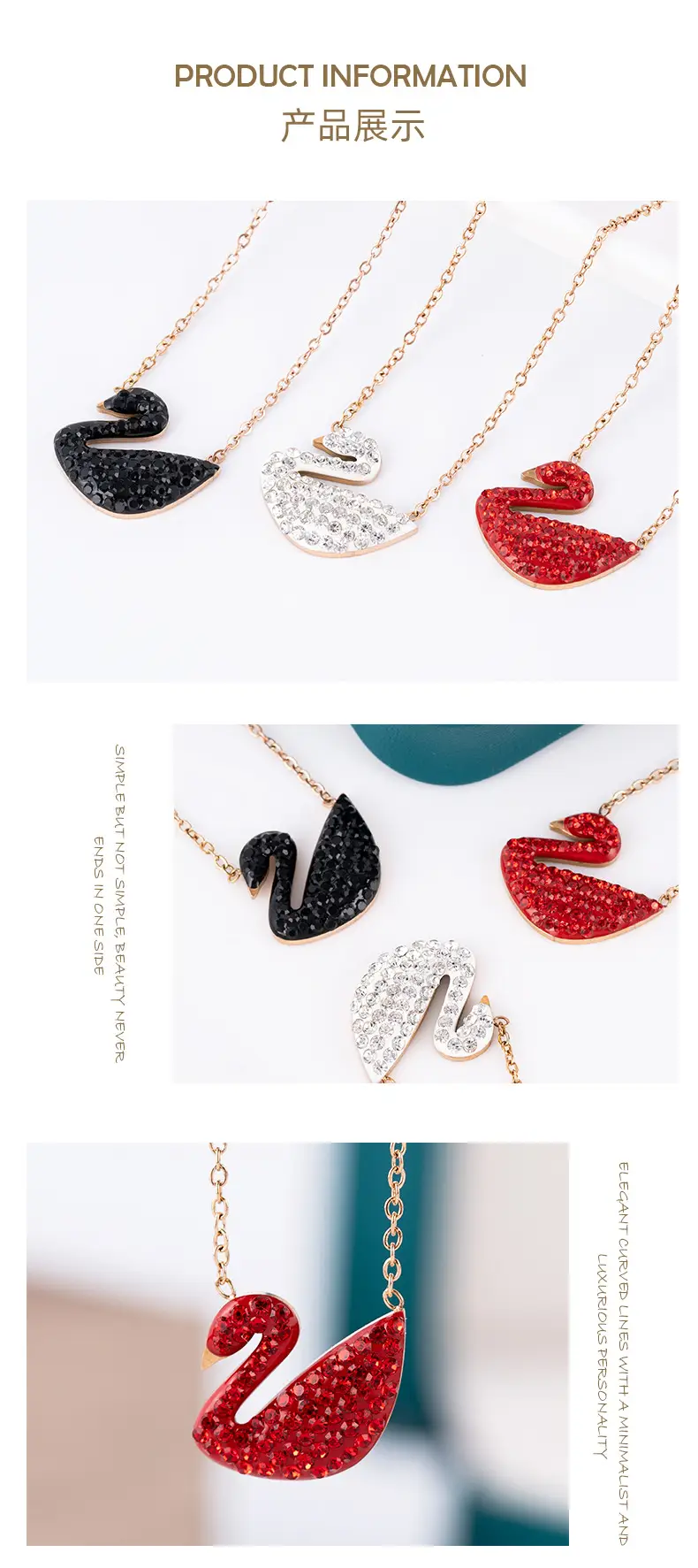 Black Swan Titanium Necklace for Women — feature 6