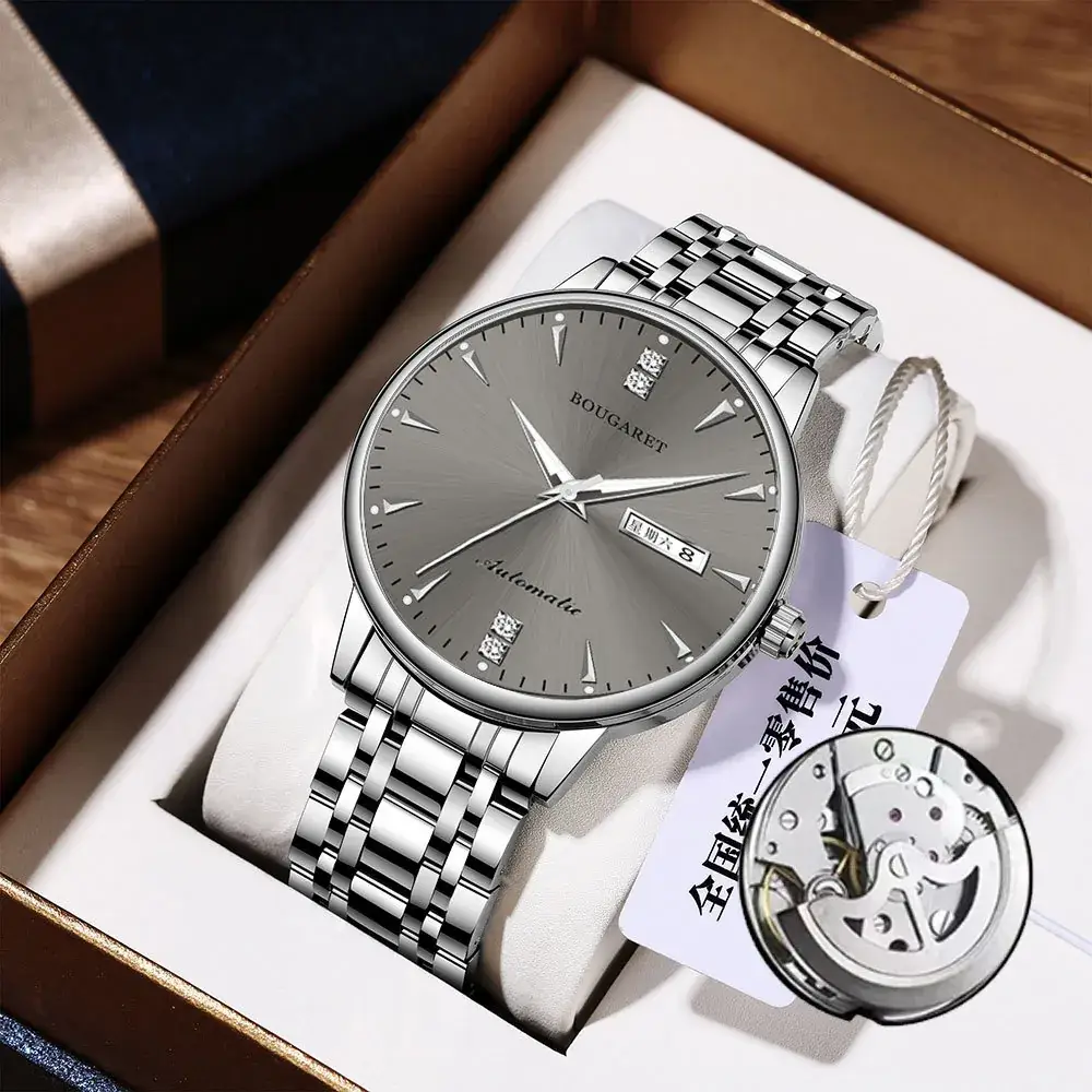 Men's Waterproof Luminous Calendar Watch with Stainless Steel Band - Image 4