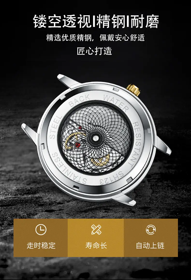 Men's Waterproof Luminous Calendar Watch with Stainless Steel Band — feature 4
