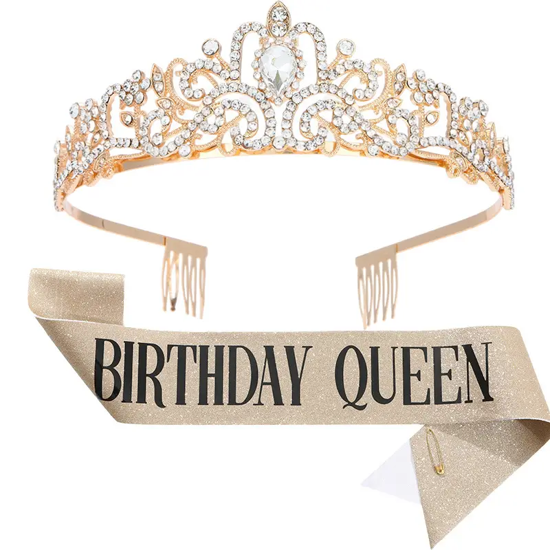 Crystal Crown Birthday Queen Belt Strap Wholesale