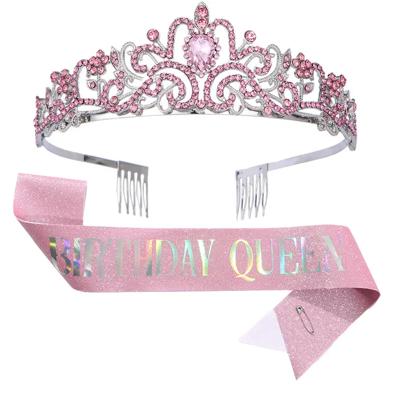 Crystal Crown Birthday Queen Belt Strap Wholesale