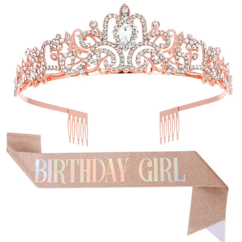 Crystal Crown Birthday Queen Belt Strap Wholesale
