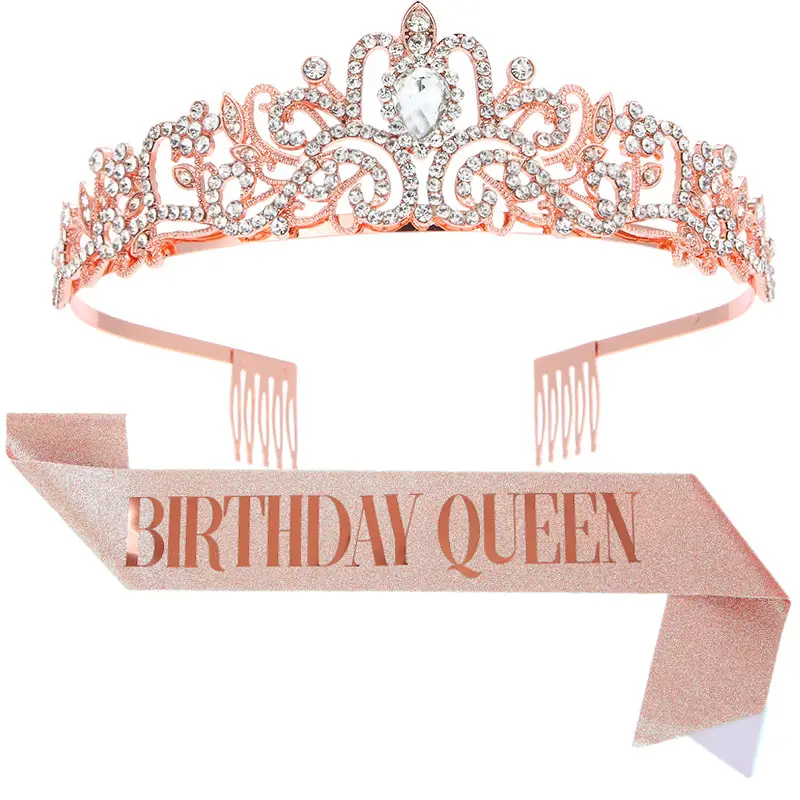 Crystal Crown Birthday Queen Belt Strap Wholesale