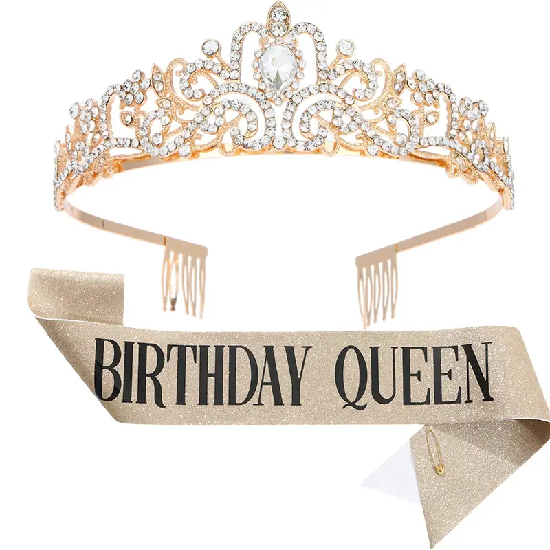 Crystal Crown Birthday Queen Belt Strap Wholesale