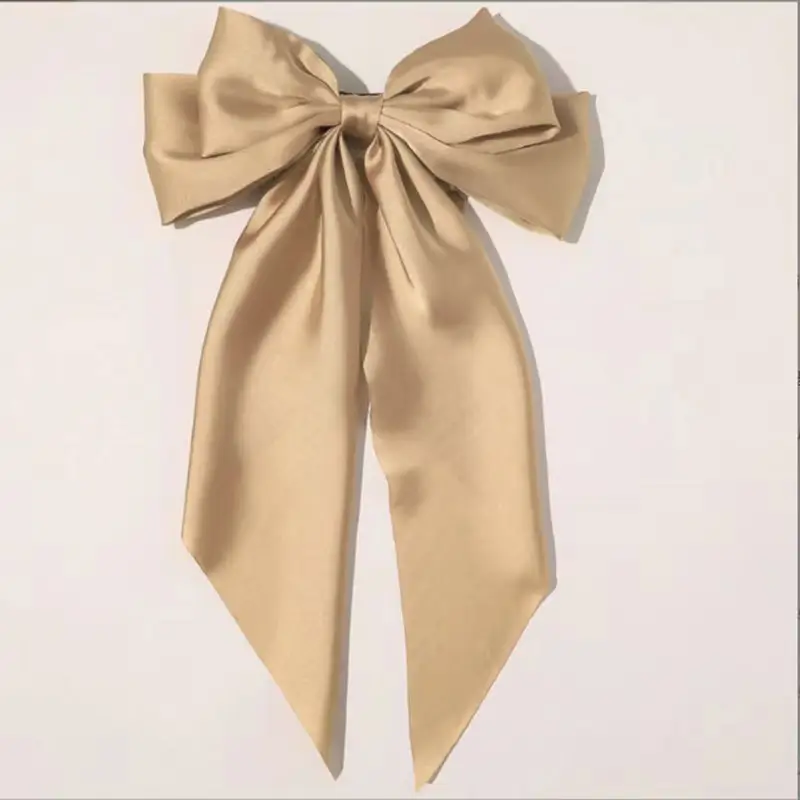 Black Large Retro Ribbon Hairpin with Spring Clip - Image 8