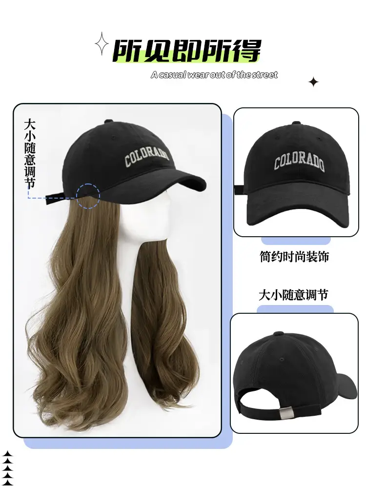Black Full Head Wig with Duckbill Cap for Women - Image 2