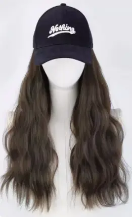 Black Full Head Wig with Duckbill Cap for Women - Image 3