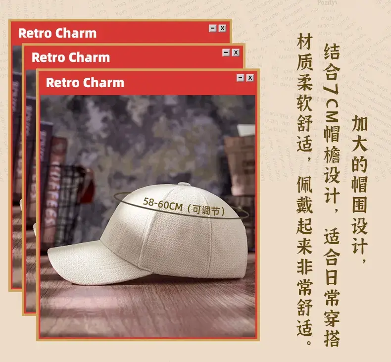 Beige Unisex Baseball Cap Warm Sun Protection — feature 10