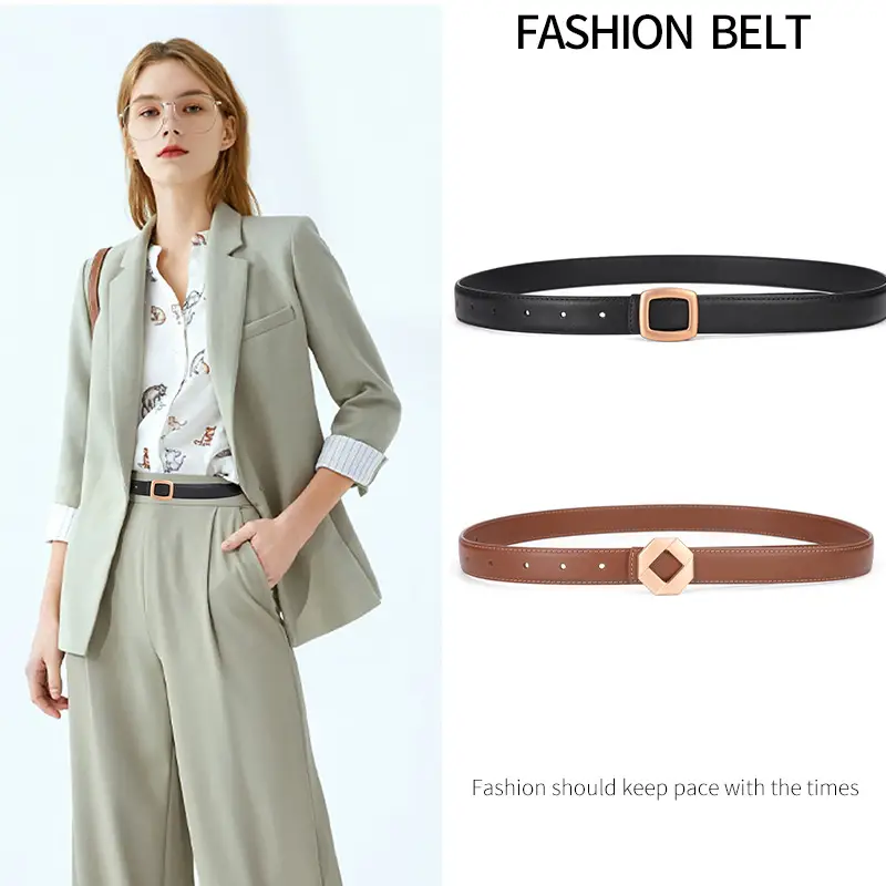 Women's Leather Belt Matte Alloy Business Decorative Belt - Image 16