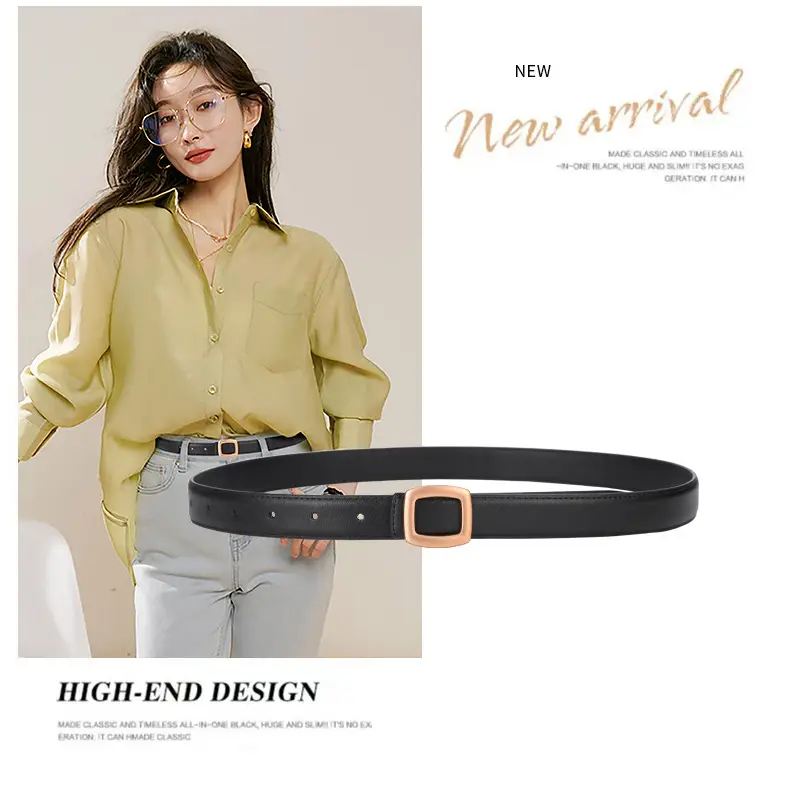 Women's Leather Belt Matte Alloy Business Decorative Belt — feature 11