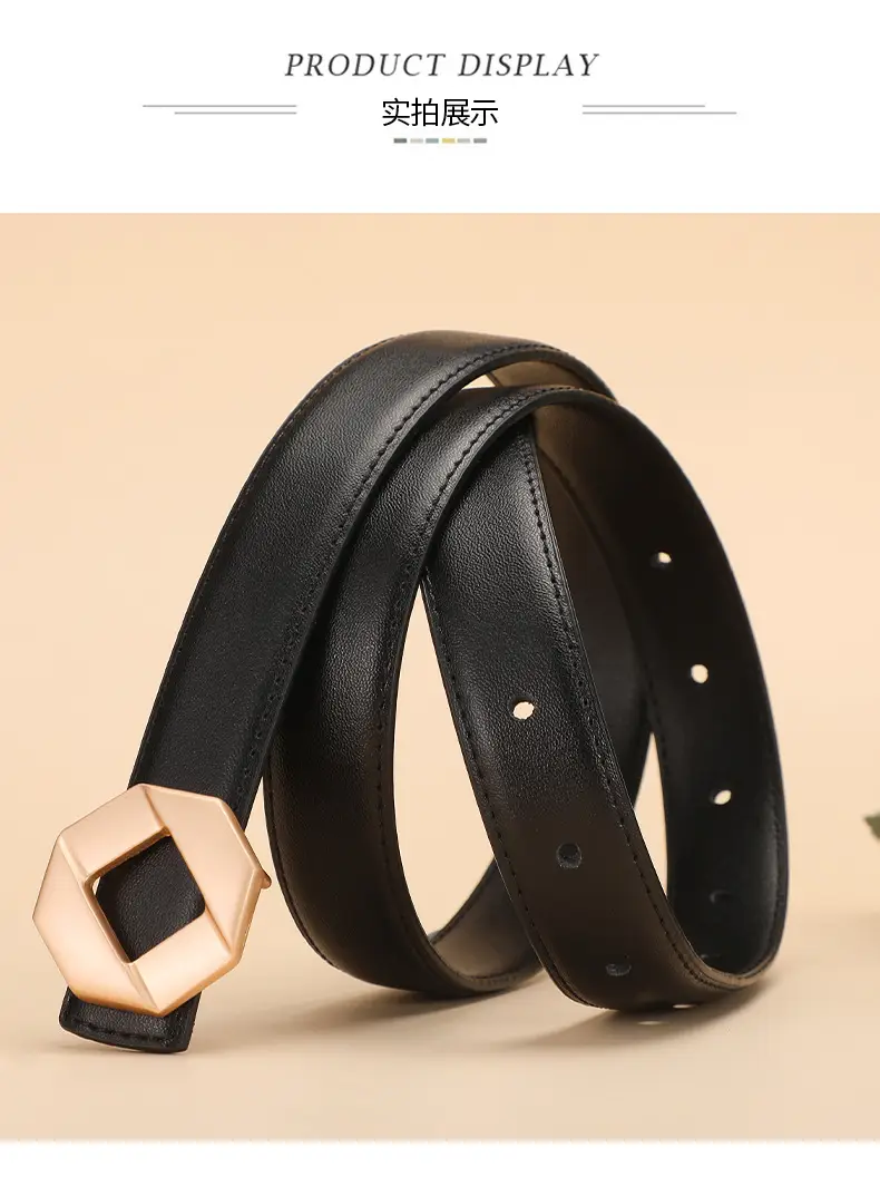 Women's Leather Belt Matte Alloy Business Decorative Belt — feature 14