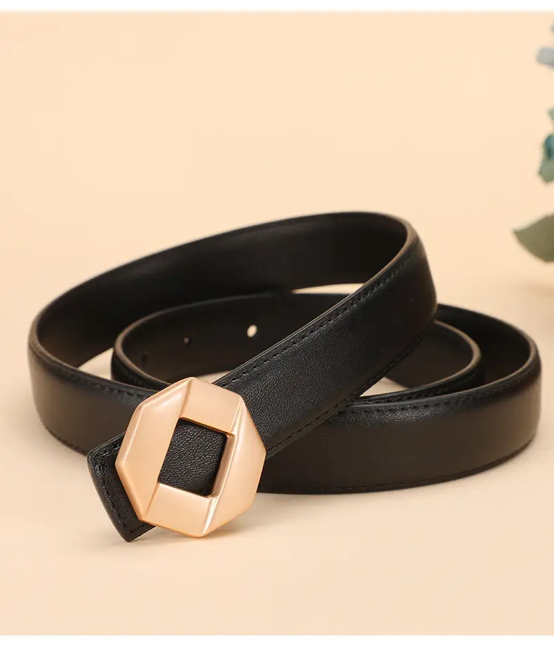 Women's Leather Belt Matte Alloy Business Decorative Belt — feature 15