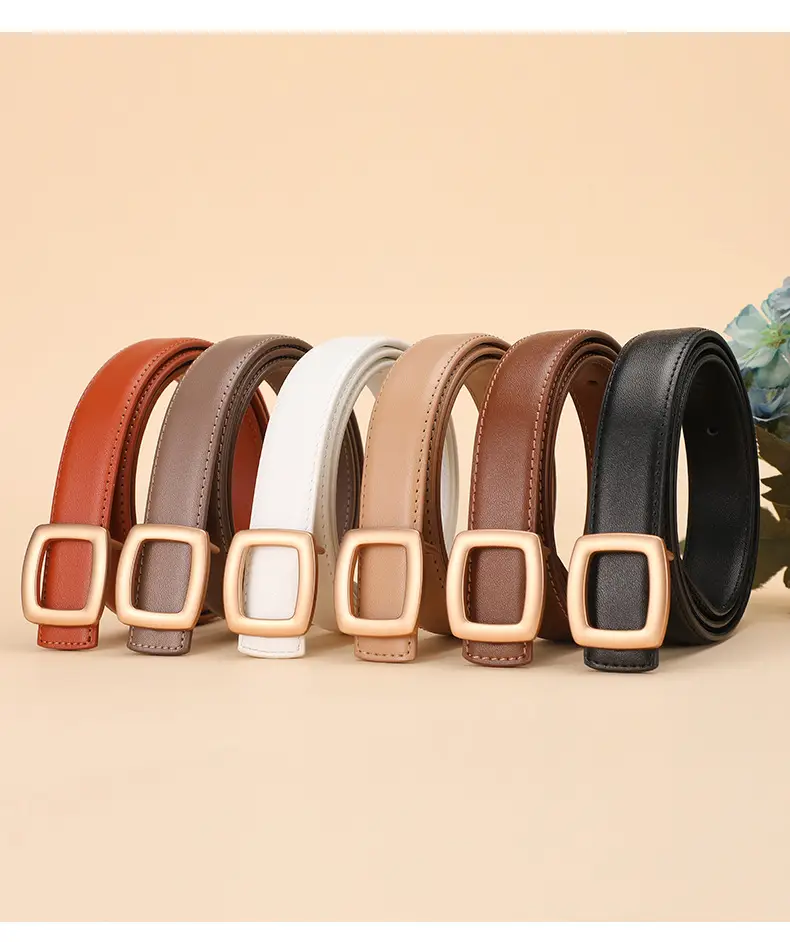 Women's Leather Belt Matte Alloy Business Decorative Belt — feature 16