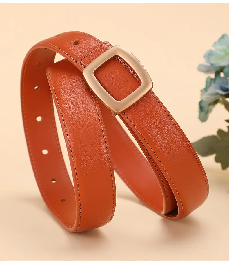 Women's Leather Belt Matte Alloy Business Decorative Belt — feature 17