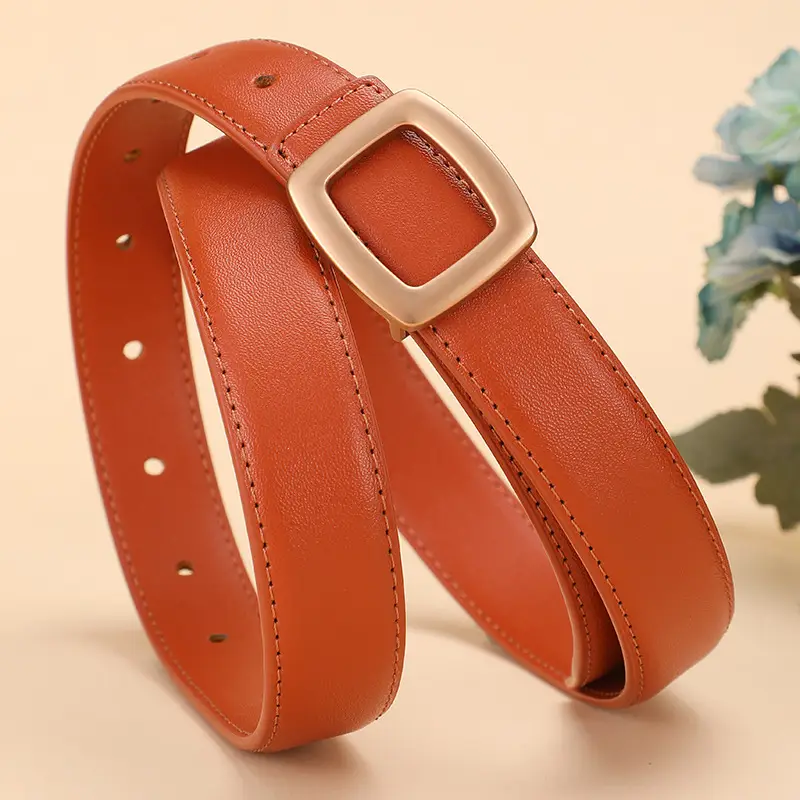 Women's Leather Belt Matte Alloy Business Decorative Belt — feature 19