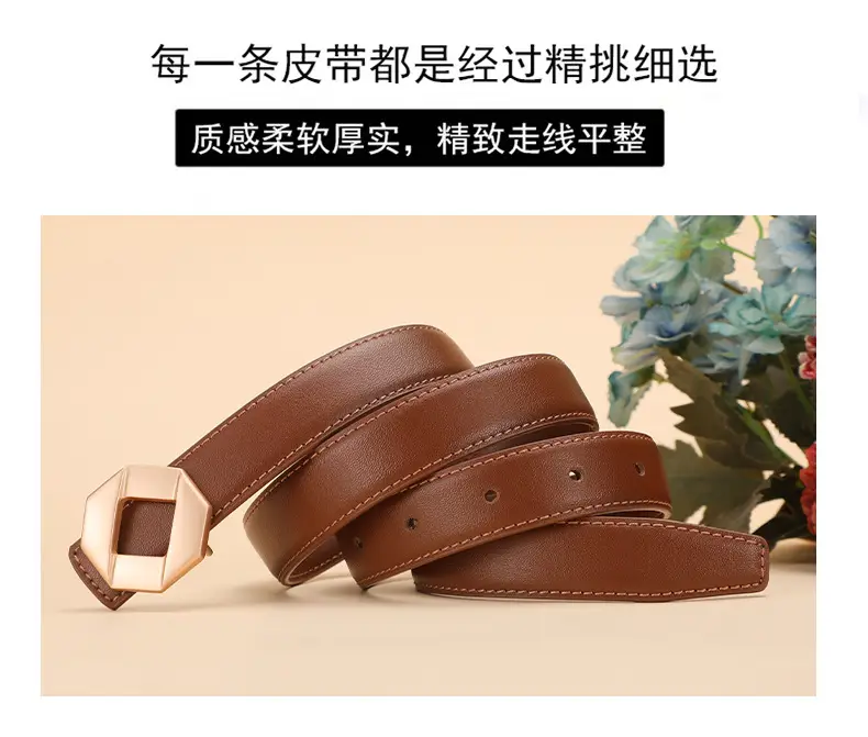 Women's Leather Belt Matte Alloy Business Decorative Belt — feature 6