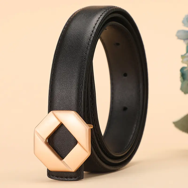 Women's Leather Belt Matte Alloy Business Decorative Belt - Image 8