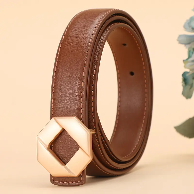 Women's Leather Belt Matte Alloy Business Decorative Belt - Image 9