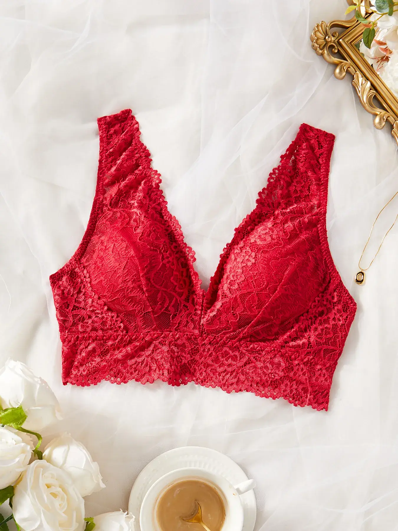 French Style Lace Bralette Cross-Border European American Sexy - Image 3