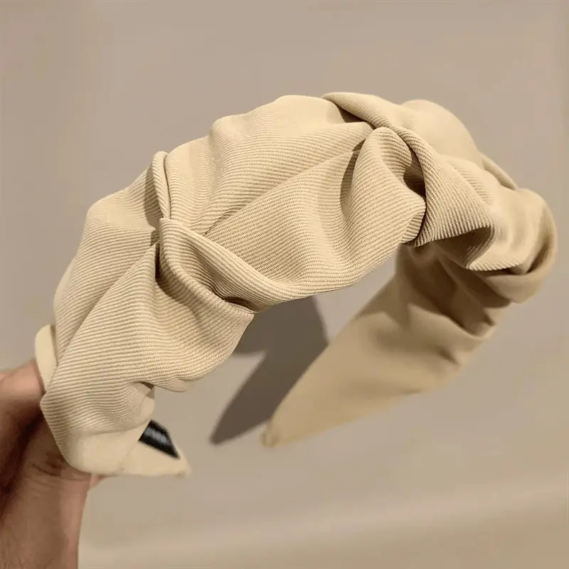 Black Pleated Skull Top Hairband for Women - Image 15