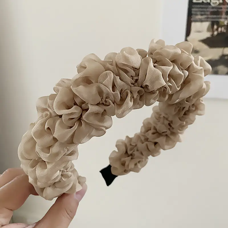 Black Pleated Skull Top Hairband for Women - Image 21