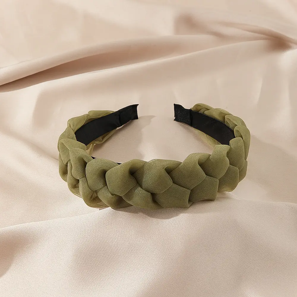 Black Pleated Skull Top Hairband for Women - Image 28