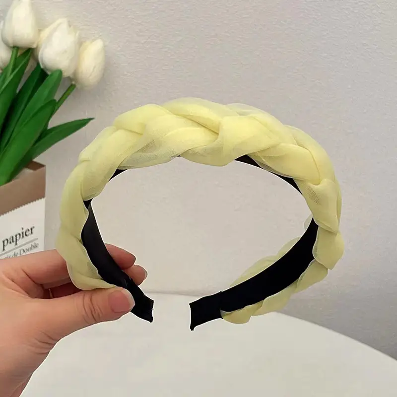 Black Pleated Skull Top Hairband for Women - Image 31