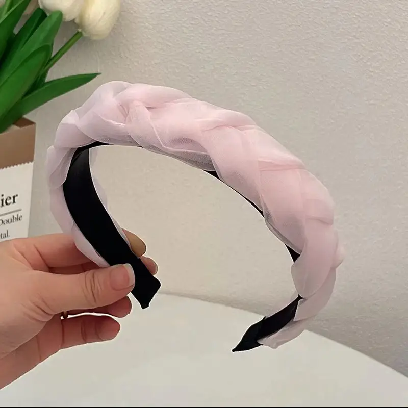 Black Pleated Skull Top Hairband for Women - Image 32