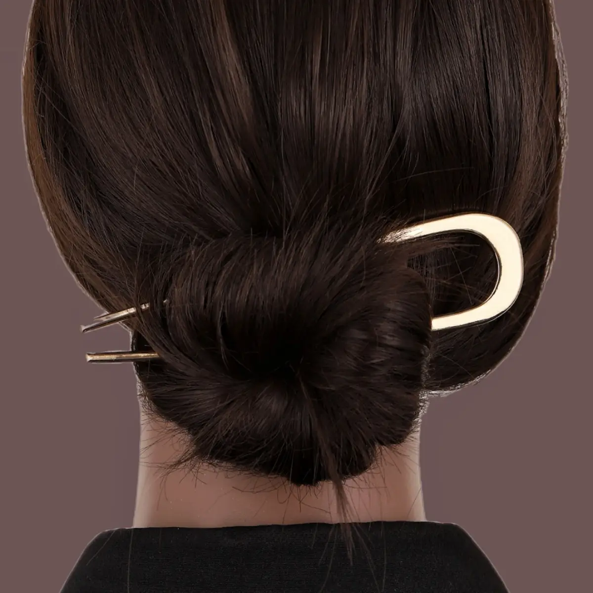 U-Shaped Metal Hairpin Antique Glaze Large - Image 7