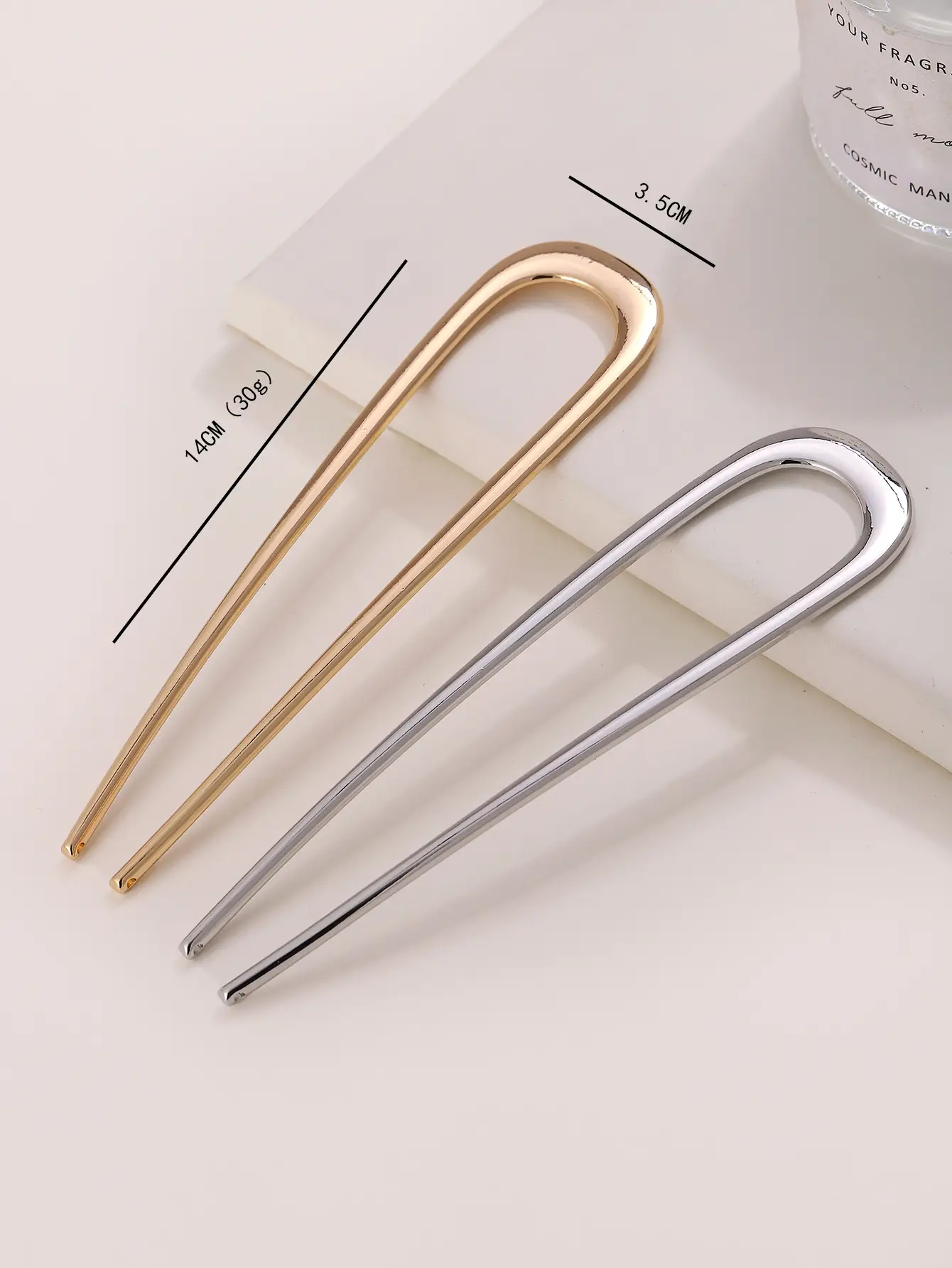 U-Shaped Metal Hairpin Antique Glaze Large — feature 1