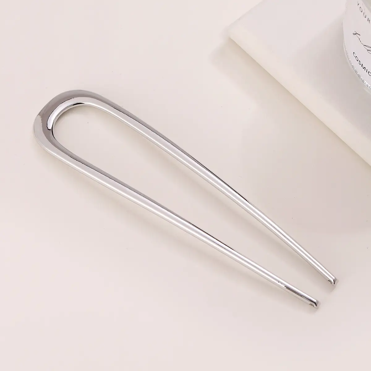 U-Shaped Metal Hairpin Antique Glaze Large — feature 3