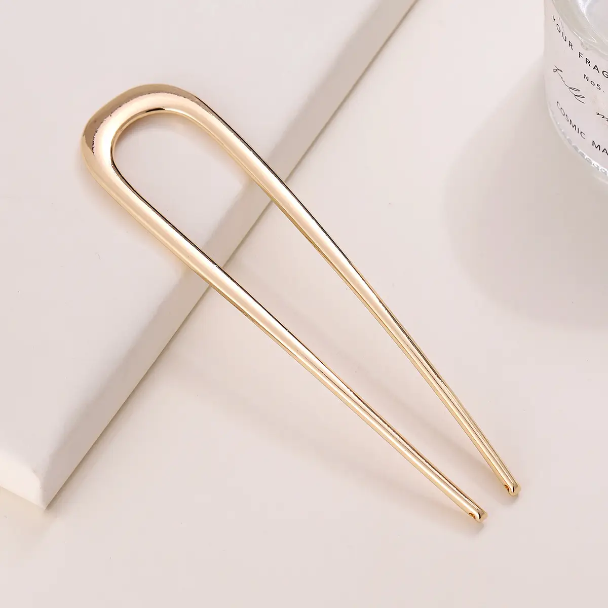 U-Shaped Metal Hairpin Antique Glaze Large — feature 4