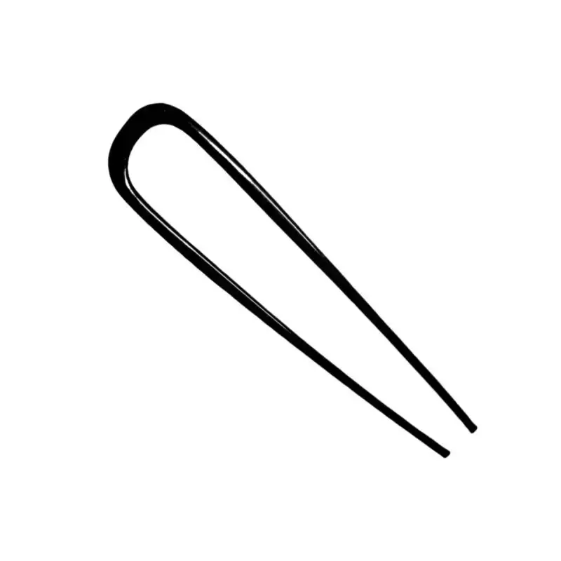 U-Shaped Metal Hairpin Antique Glaze Large - Image 3