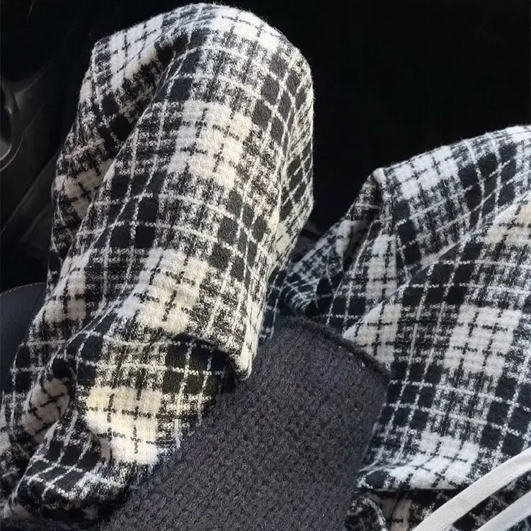 Women's Brown Plaid Wide-leg Casual Pants - Image 5
