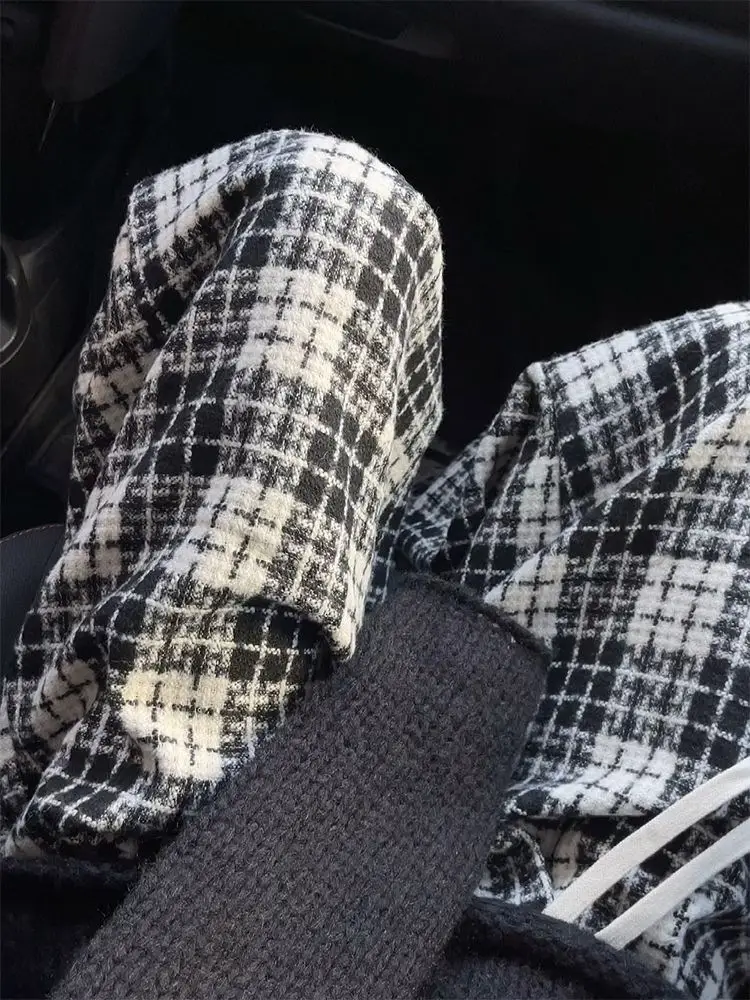 Women's Brown Plaid Wide-leg Casual Pants — feature 6