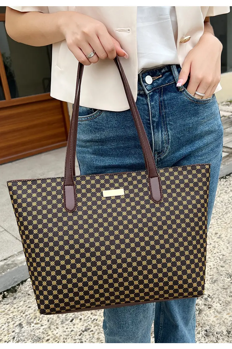 Pink Printed Women's Tote Bag with Leather Handles — feature 10