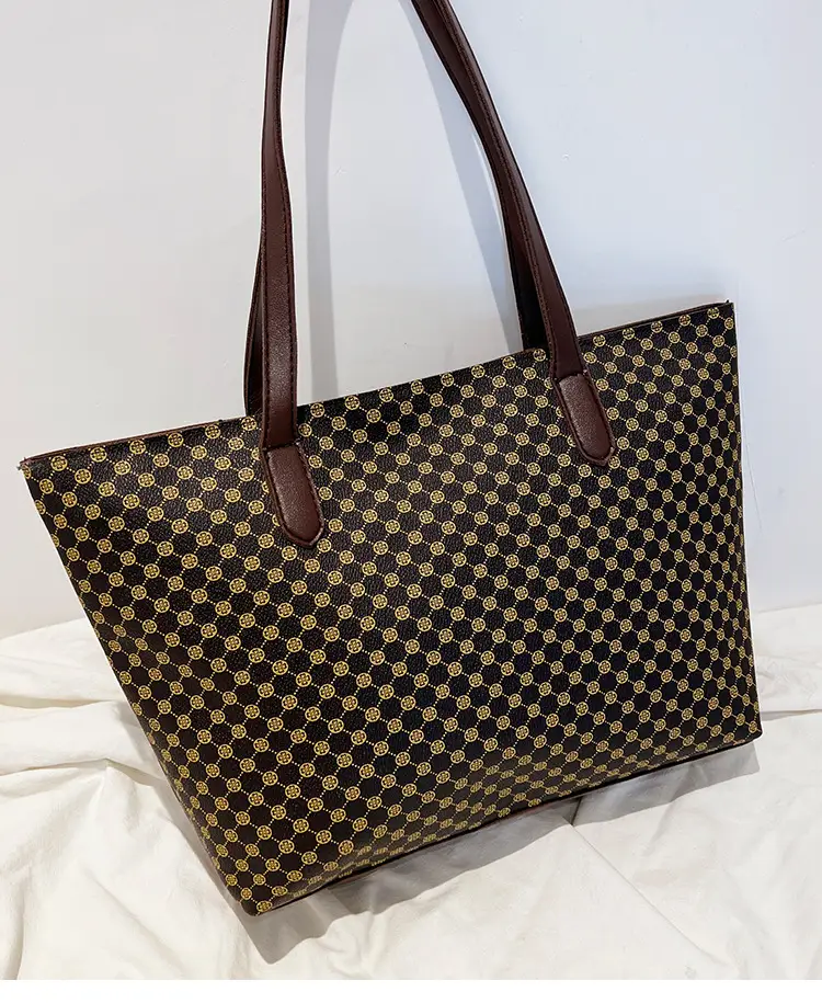 Pink Printed Women's Tote Bag with Leather Handles — feature 21