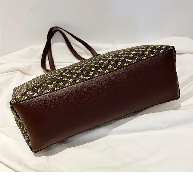 Pink Printed Women's Tote Bag with Leather Handles — feature 22