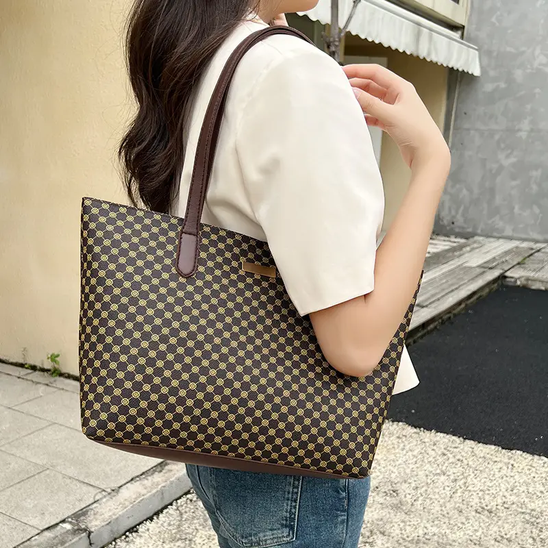 Pink Printed Women's Tote Bag with Leather Handles — feature 26