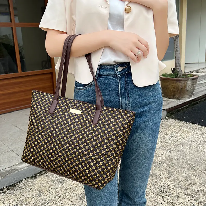 Pink Printed Women's Tote Bag with Leather Handles — feature 27