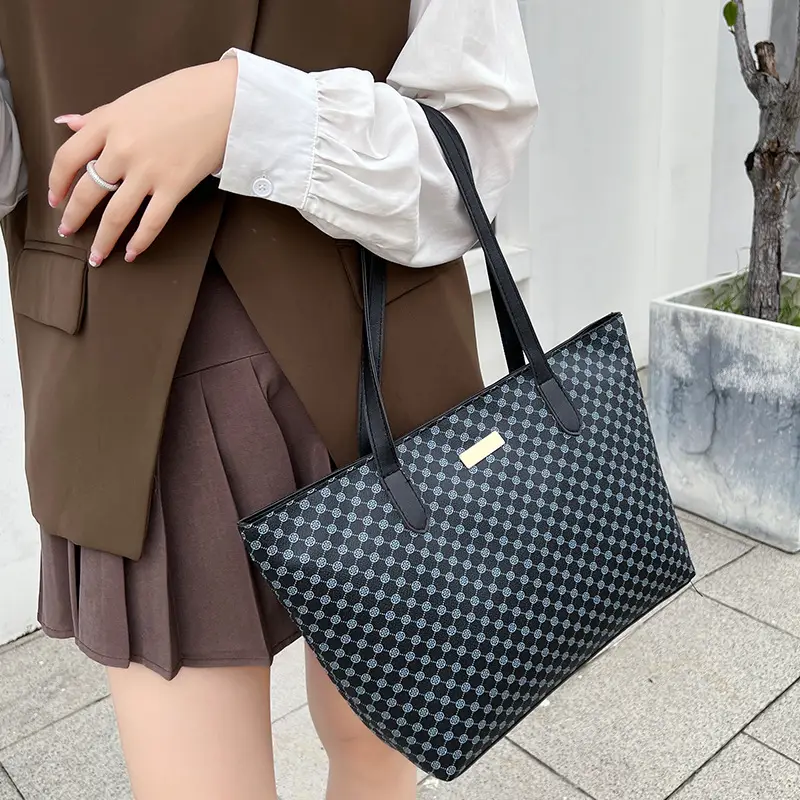 Pink Printed Women's Tote Bag with Leather Handles — feature 30