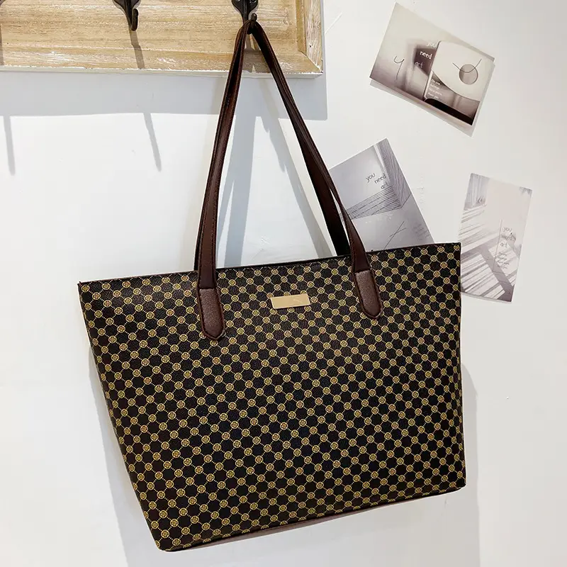Pink Printed Women's Tote Bag with Leather Handles - Image 4
