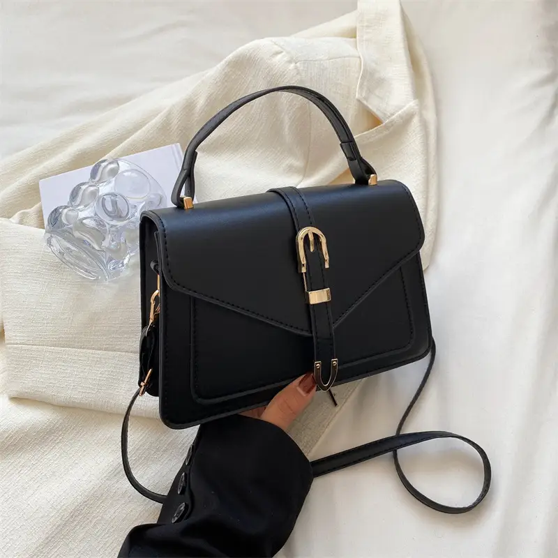 Black Korean Style Satchel Crossbody Bag for Women - Image 6
