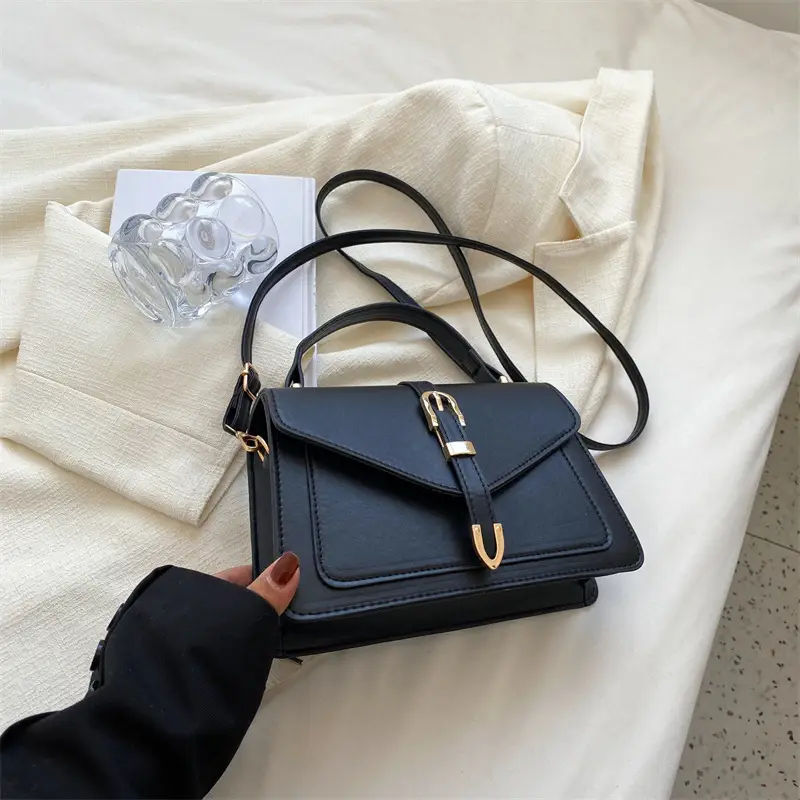 Black Korean Style Satchel Crossbody Bag for Women - Image 2