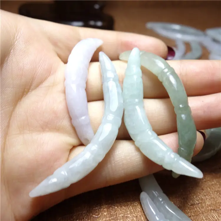 Natural Jade Curved Bracelet Hand Row High Design — feature 6