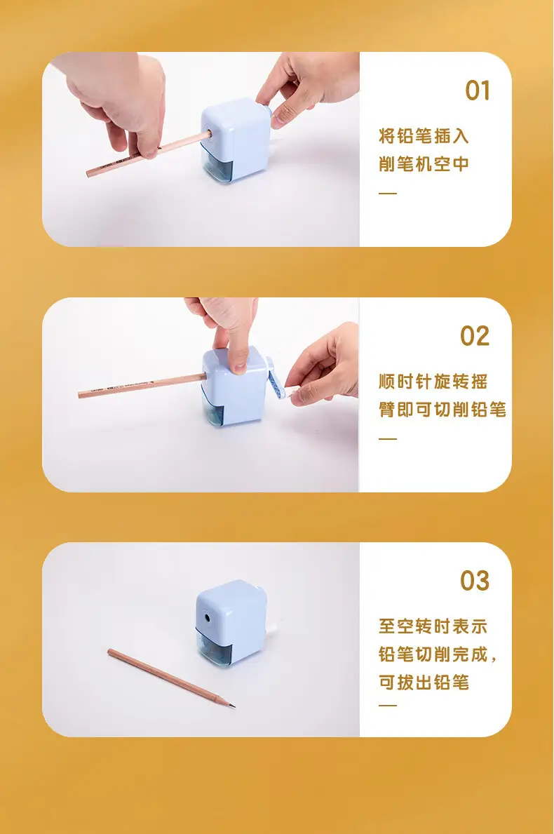 Efficient Pencil Sharpener with Automatic Lead Feed, Adjustable Thickness, and Non-Breaking Lead Design for Children and Students, Manual Pencil Sharpener — feature 19