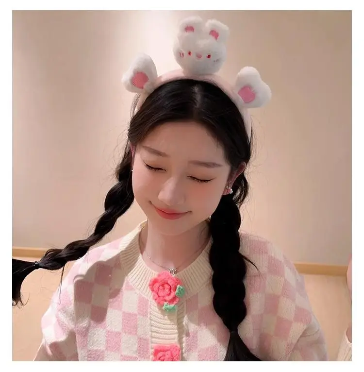 Cute Rabbit Face Wash Headband for Girls — feature 7