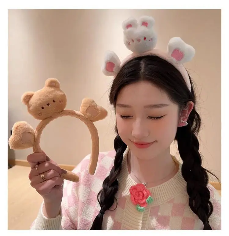 Cute Rabbit Face Wash Headband for Girls — feature 8