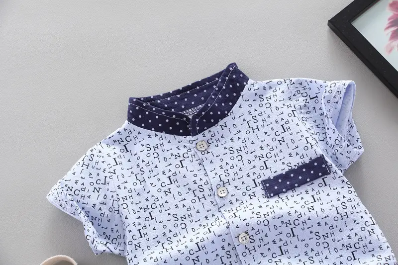 Girls Printed Letter Shirt Short Sleeve Summer Suit — feature 5